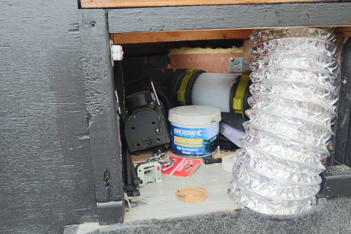Storage shelving in the garage